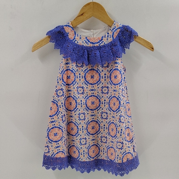 Counting Daisies Girls sleeveless Summer Dress Size 4 Pink Purple - Picture 1 of 7